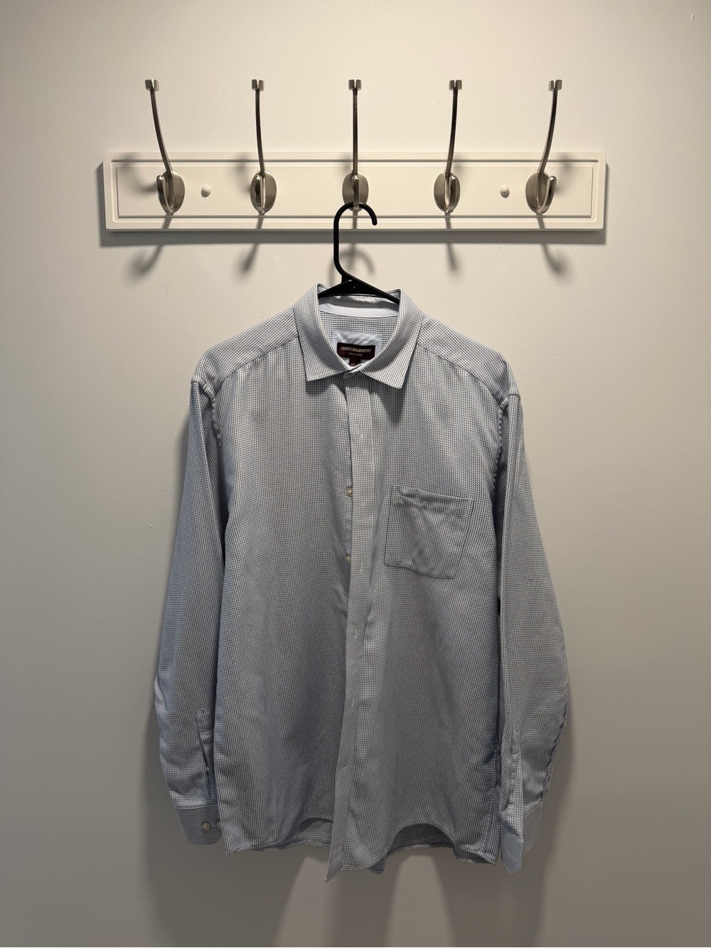 Johnston & Murphy Men's Light Blue Dress Shirt with Chest Pocket